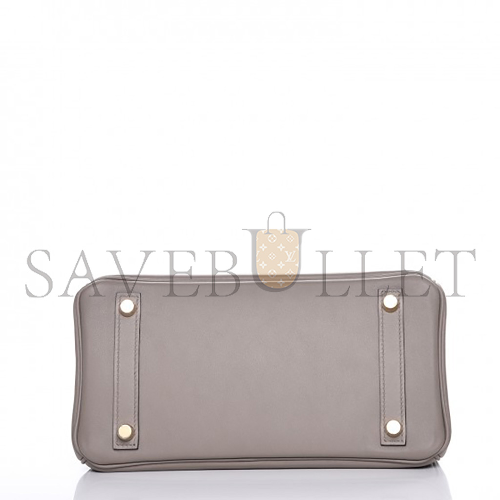 H**mes master birkin 25 swift asphalt grey gold buckle bag h049362ck03 (25*20*13cm)
